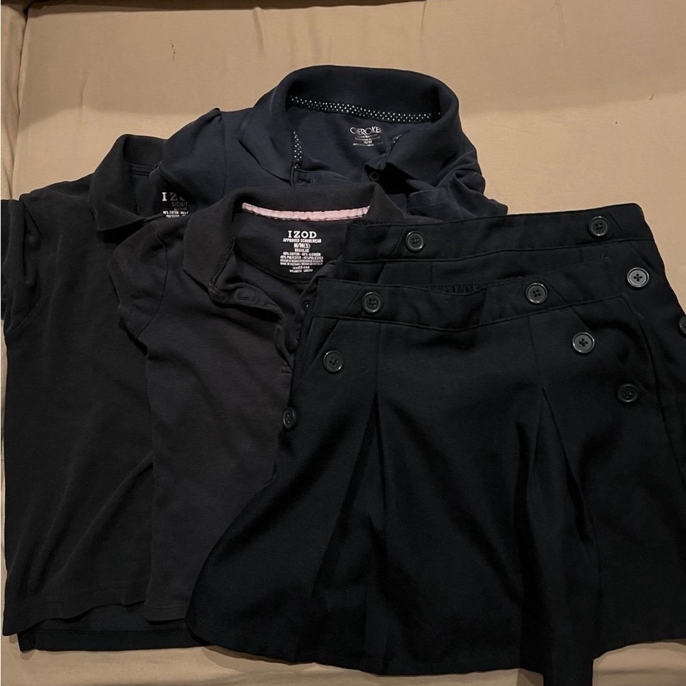Izod Cherokee T-shirt skort Girl Bundle size 5-8 uniform 5 items